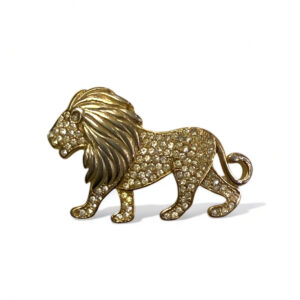 Spilla Leone con strass