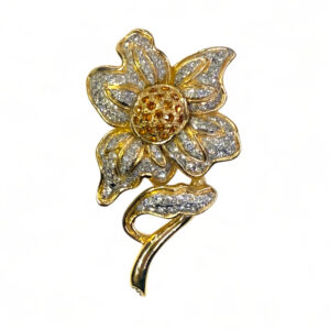 Spilla Fiore con strass